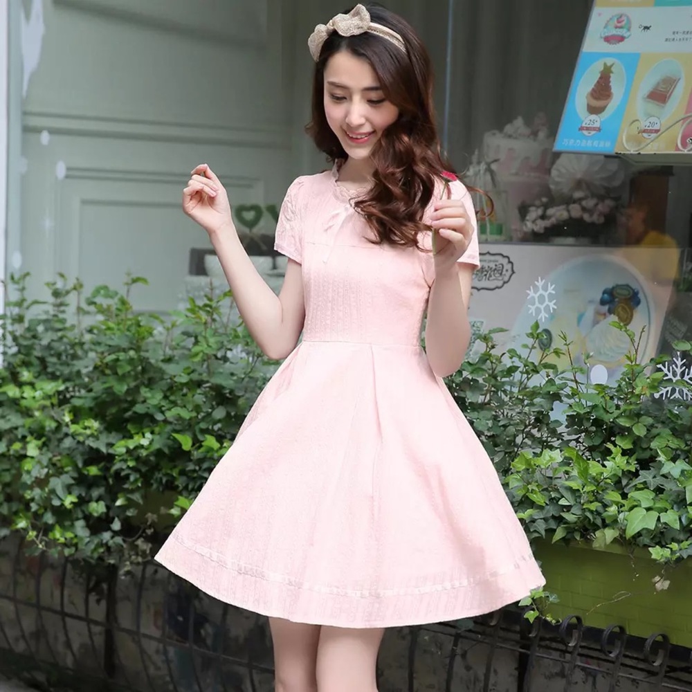 Pink girly ribbon summer dress